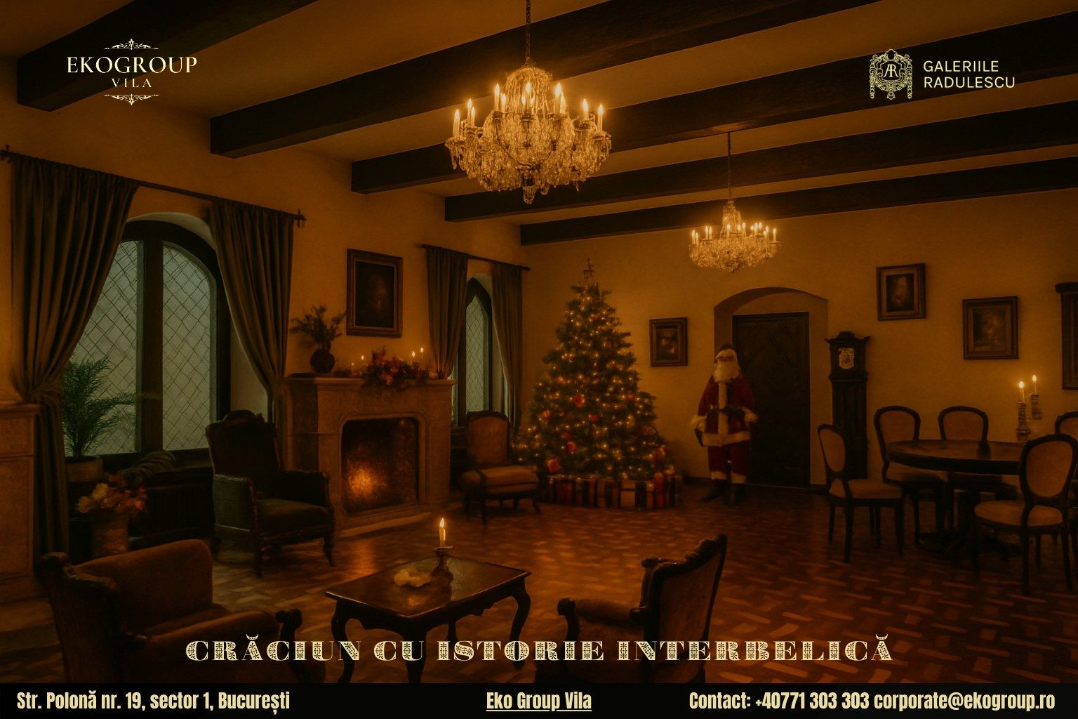 Evenimente de Crăciun București: O Călătorie În Timp prin Crăciunul Anilor ’30 la Eko Group Vila 7 Evenimente de Crăciun București: O Călătorie În Timp prin Crăciunul Anilor ’30 la Eko Group Vila