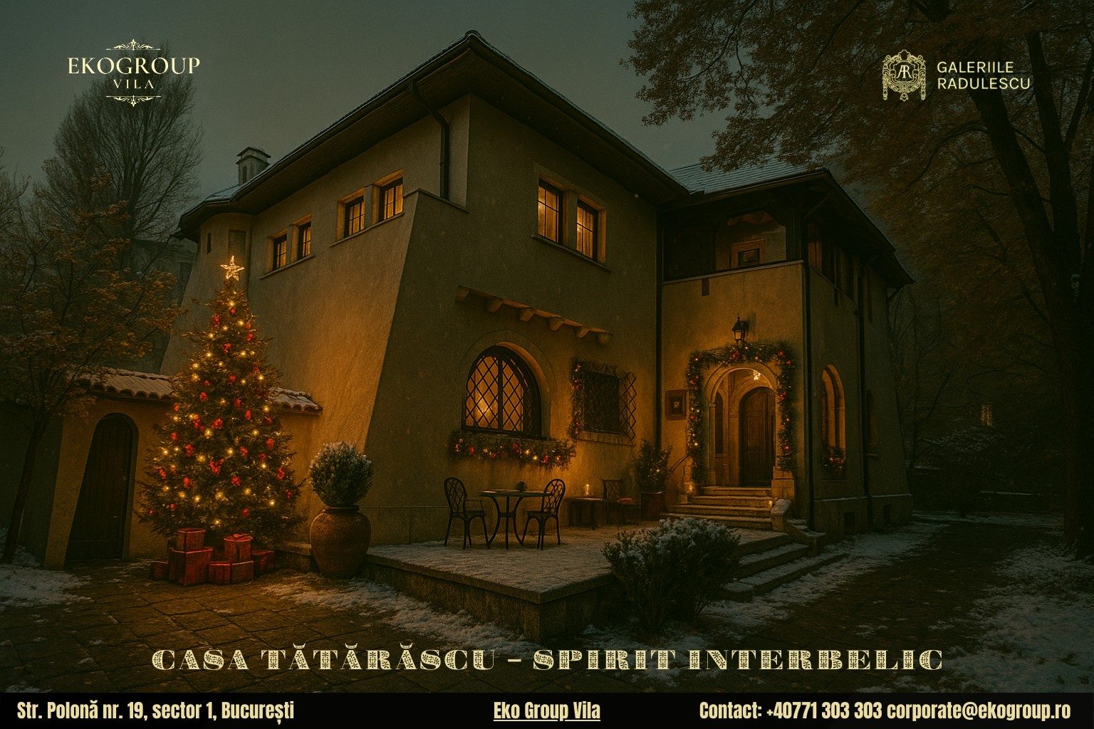 Poveste de Craciun în casa Tătărăscu: evocarea sărbătorilor anilor ’30 la Eko Group Vila